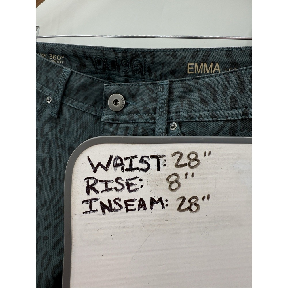 DL1961 Emma‎ Teal Cougar Print Jeggings 4 Way Stretch Women's Size 25 - Picture 7 of 7